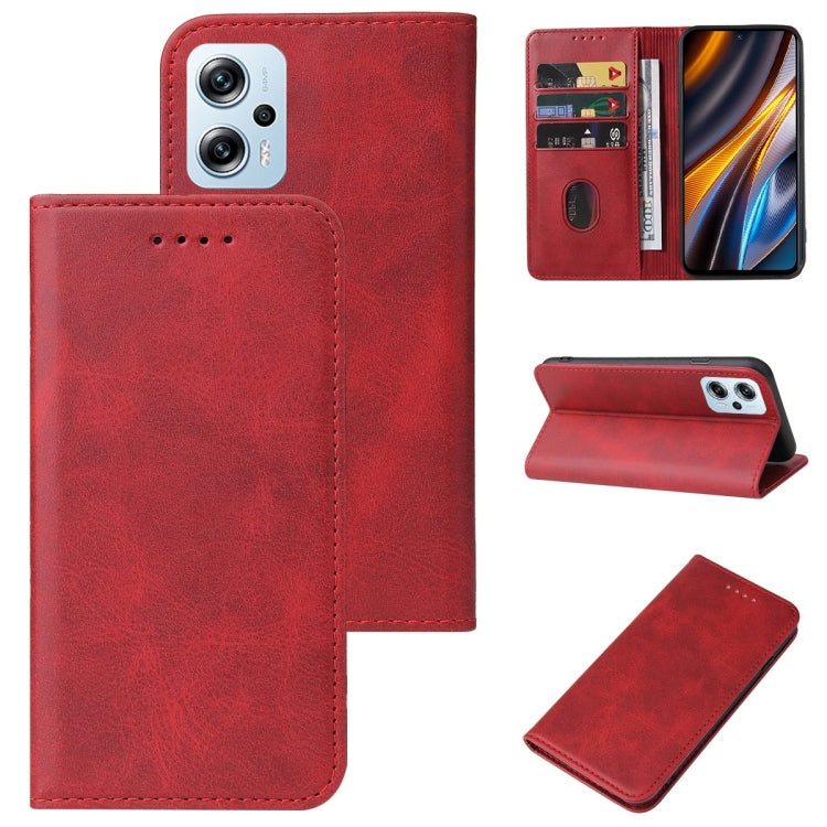 For Xiaomi Poco X4 GT Magnetic Closure Leather Phone Case(Red) by buy2fix