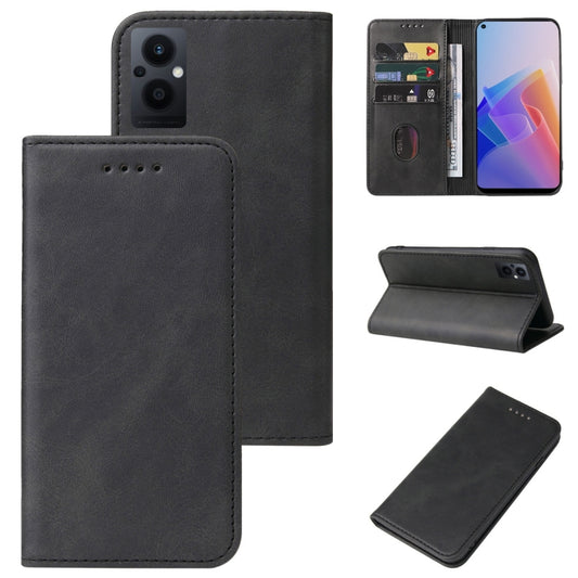 For OPPO F21 Pro 5G Magnetic Closure Leather Phone Case(Black) - OPPO Cases by buy2fix | Online Shopping UK | buy2fix