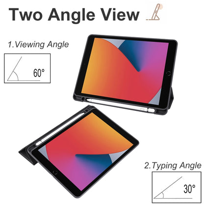 For iPad 10.2 2021/2020/2019 Acrylic 3-folding Smart Leather Tablet Case(Black) - iPad 10.2 Cases by buy2fix | Online Shopping UK | buy2fix