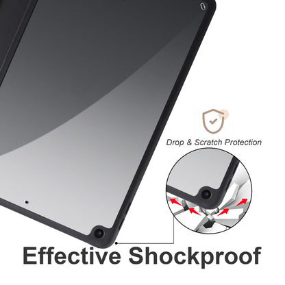 For iPad 10.2 2021/2020/2019 Acrylic 3-folding Smart Leather Tablet Case(Black) - iPad 10.2 Cases by buy2fix | Online Shopping UK | buy2fix