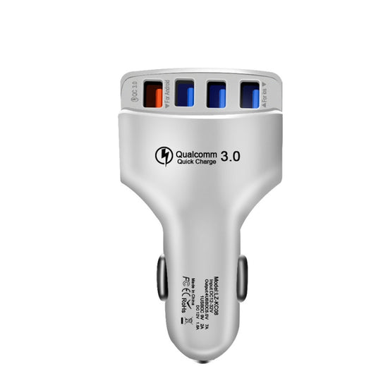 KC08 4 in 1 Cigarette Lighter Conversion Plug Multi-function USB Car Fast Charger(White) - Car Charger by buy2fix | Online Shopping UK | buy2fix