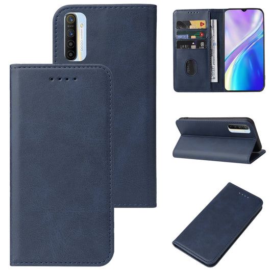 For Realme XT Magnetic Closure Leather Phone Case(Blue) - Realme Cases by buy2fix | Online Shopping UK | buy2fix
