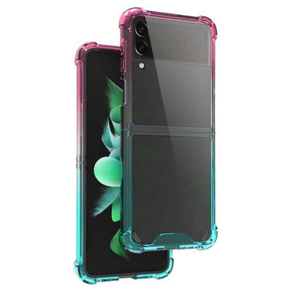 For Samsung Galaxy Z Flip3 5G Acrylic Gradient Color Shockproof Phone Case(Pink Green) by buy2fix