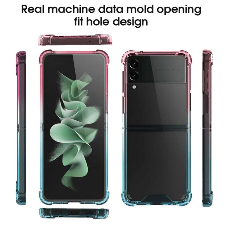 For Samsung Galaxy Z Flip3 5G Acrylic Gradient Color Shockproof Phone Case(Pink Green) by buy2fix