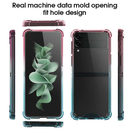 For Samsung Galaxy Z Flip3 5G Acrylic Gradient Color Shockproof Phone Case(Pink Green) by buy2fix