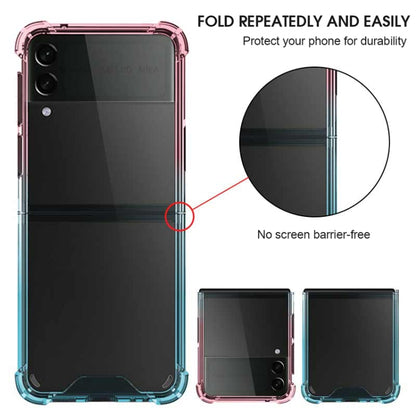 For Samsung Galaxy Z Flip3 5G Acrylic Gradient Color Shockproof Phone Case(Pink Green) by buy2fix
