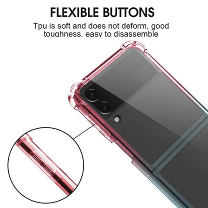 For Samsung Galaxy Z Flip3 5G Acrylic Gradient Color Shockproof Phone Case(Pink Green) by buy2fix
