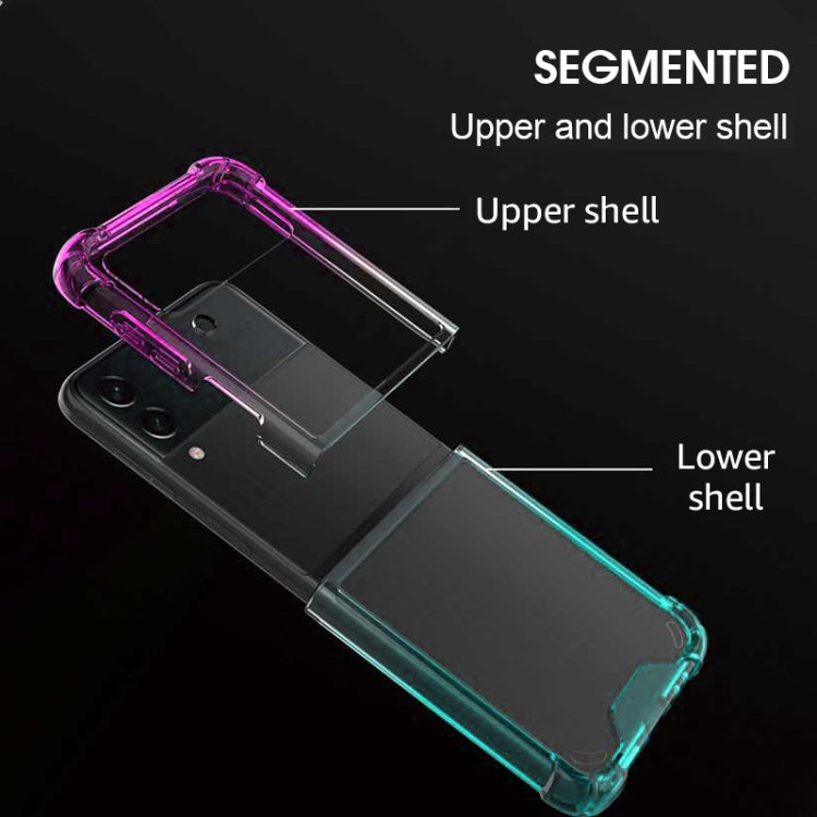 For Samsung Galaxy Z Flip3 5G Acrylic Gradient Color Shockproof Phone Case(Pink Green) by buy2fix