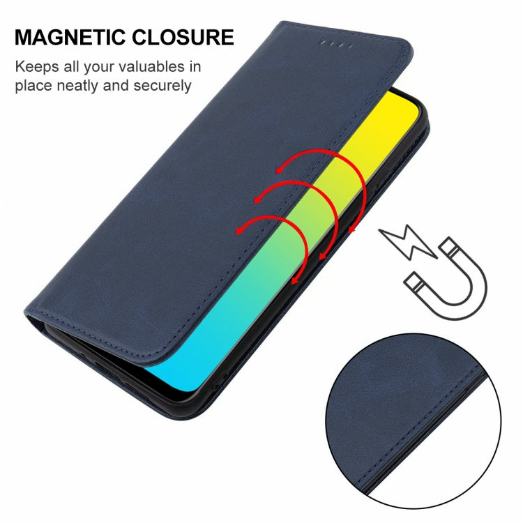 For Samsung Galaxy M21 2021 Magnetic Closure Leather Phone Case(Blue) - Galaxy Phone Cases by buy2fix | Online Shopping UK | buy2fix