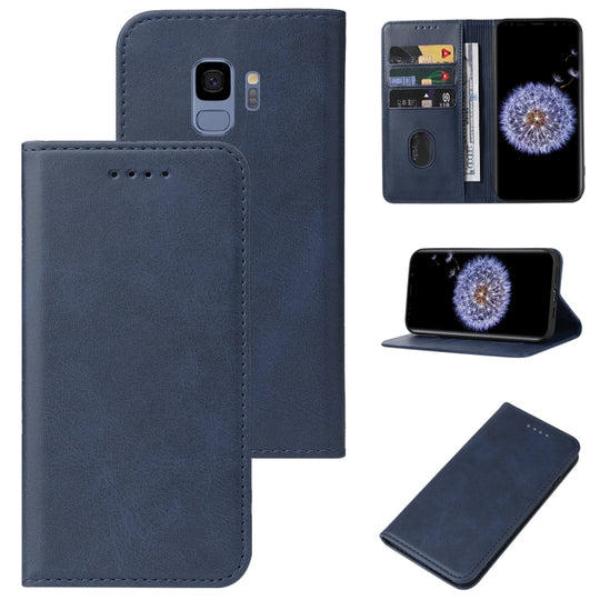 For Samsung Galaxy S9 Magnetic Closure Leather Phone Case(Blue)