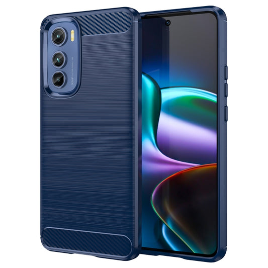 For Motorola Edge 30 Brushed Texture Carbon Fiber TPU Phone Case(Blue) - Motorola Cases by buy2fix | Online Shopping UK | buy2fix