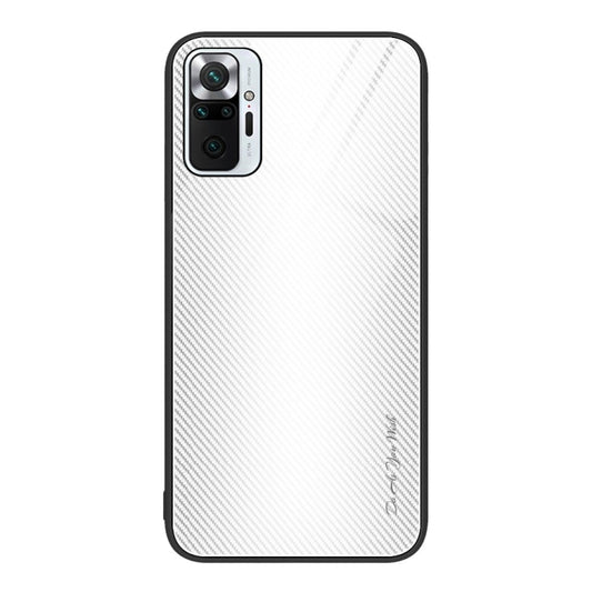For Xiaomi Redmi Note 10 Pro Texture Gradient Glass TPU Phone Case(White) - Xiaomi Cases by buy2fix | Online Shopping UK | buy2fix
