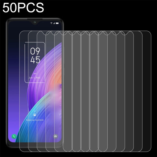 50 PCS 0.26mm 9H 2.5D Tempered Glass Film For TCL 30XL 2022