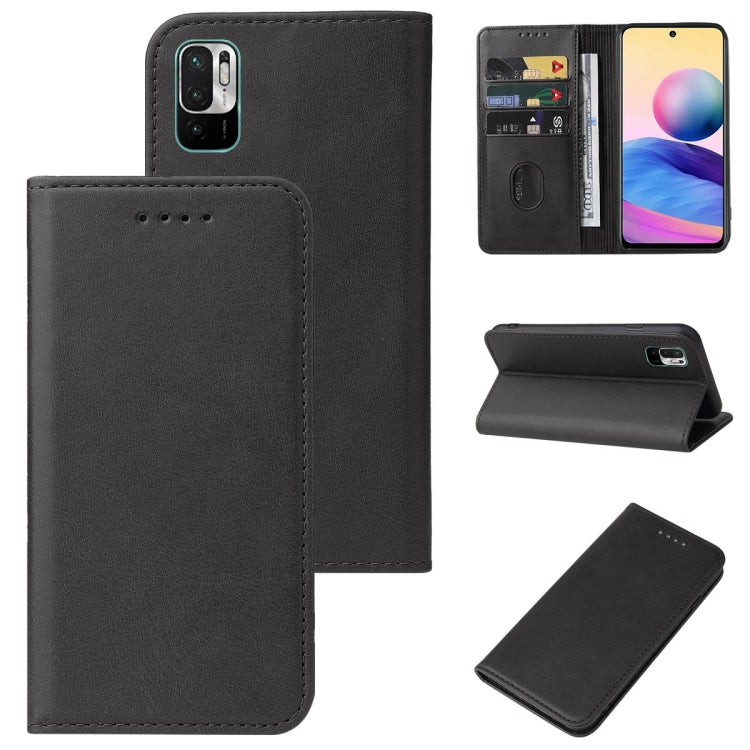 For Xiaomi Redmi Note 10 JE Magnetic Closure Leather Phone Case(Black) - Xiaomi Cases by buy2fix | Online Shopping UK | buy2fix