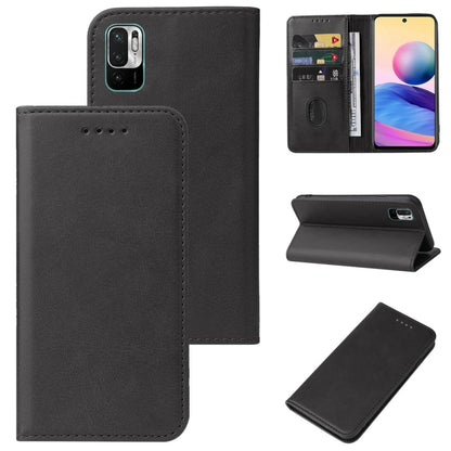 For Xiaomi Redmi Note 10 JE Magnetic Closure Leather Phone Case(Black) - Xiaomi Cases by buy2fix | Online Shopping UK | buy2fix