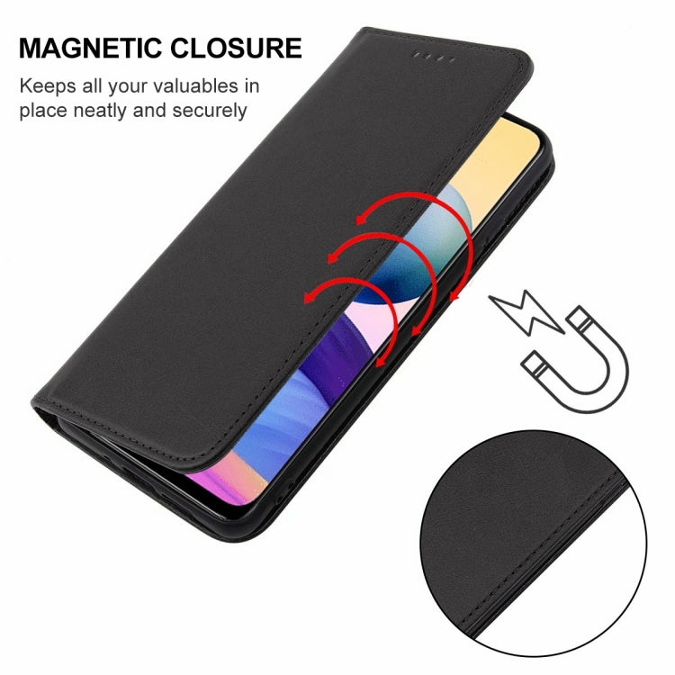 For Xiaomi Redmi Note 10 JE Magnetic Closure Leather Phone Case(Black) - Xiaomi Cases by buy2fix | Online Shopping UK | buy2fix