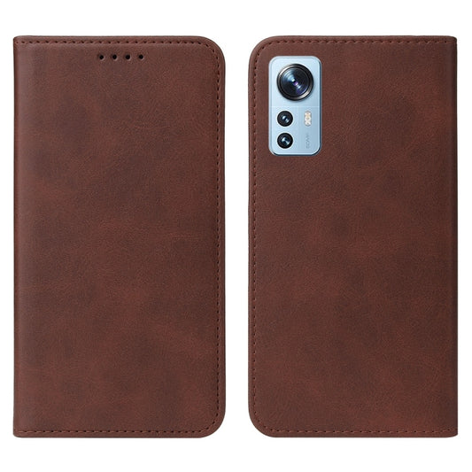 For Xiaomi 12X Magnetic Closure Leather Phone Case(Brown) - Xiaomi Cases by buy2fix | Online Shopping UK | buy2fix