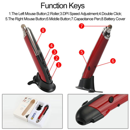 PR-08 Multifunctional Wireless Bluetooth Pen Mouse Capacitive Pen Mouse(Red) by buy2fix