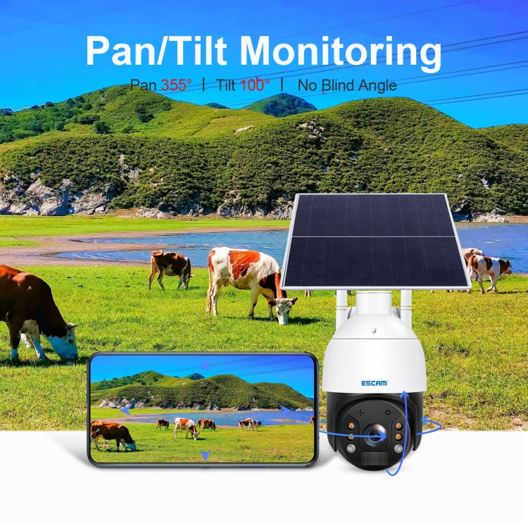 ESCAM QF724 3MP 24h Recording Cloud Storage PT 4G PIR Alarm IP Camera with Solar Panel, US Signal Bands - Wireless Camera by ESCAM | Online Shopping UK | buy2fix