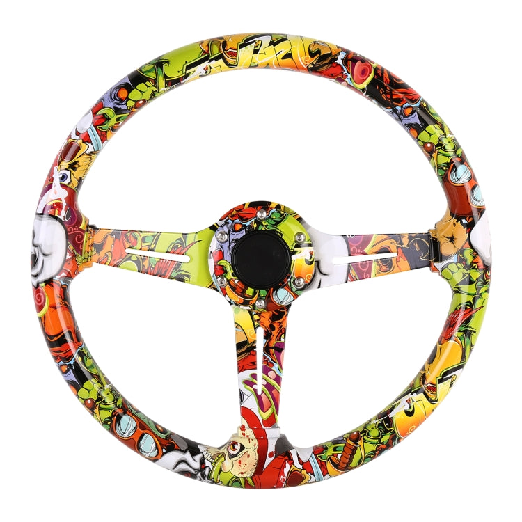 35cm Car Racing Graffiti ABS Steering Wheel(Style 3) - Steering Wheel Accessories by buy2fix | Online Shopping UK | buy2fix