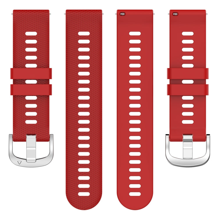 For Garmin Venu 2Plus 20mm Cross Textured Silicone Watch Band(Red) - Watch Bands by buy2fix | Online Shopping UK | buy2fix