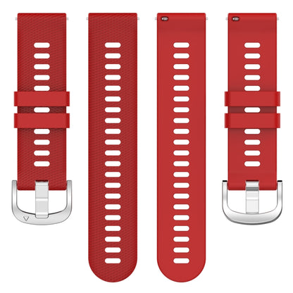 For Garmin Venu 2Plus 20mm Cross Textured Silicone Watch Band(Red) - Watch Bands by buy2fix | Online Shopping UK | buy2fix