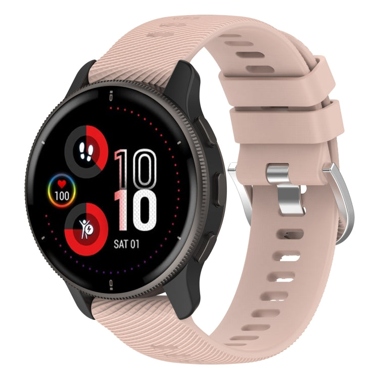 For Garmin Venu 2Plus 20mm Cross Textured Silicone Watch Band(Light Pink) - Watch Bands by buy2fix | Online Shopping UK | buy2fix