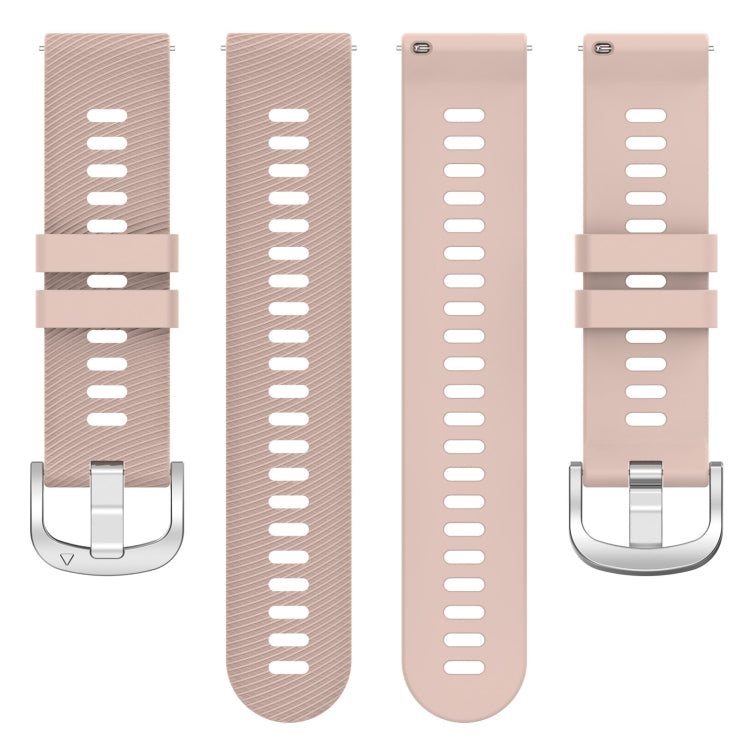 For Garmin Venu 2Plus 20mm Cross Textured Silicone Watch Band(Light Pink) - Watch Bands by buy2fix | Online Shopping UK | buy2fix