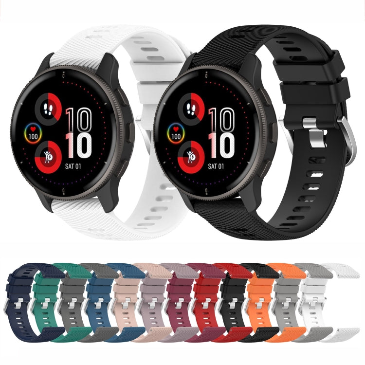 For Garmin Venu 2Plus 20mm Cross Textured Silicone Watch Band(Black) - Watch Bands by buy2fix | Online Shopping UK | buy2fix