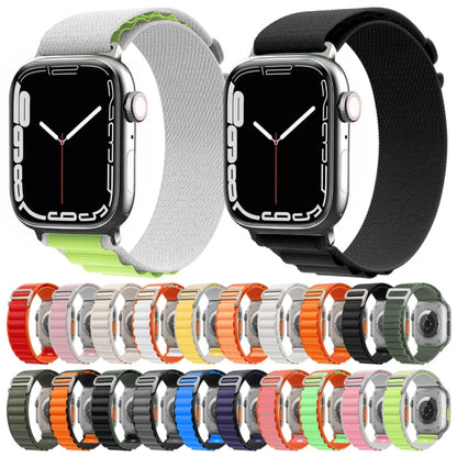 Nylon Watch Band For Apple Watch Series 8&7 45mm / SE 2&6&SE&5&4 44mm / 3&2&1 42mm (Black Blue) - Watch Bands by buy2fix | Online Shopping UK | buy2fix