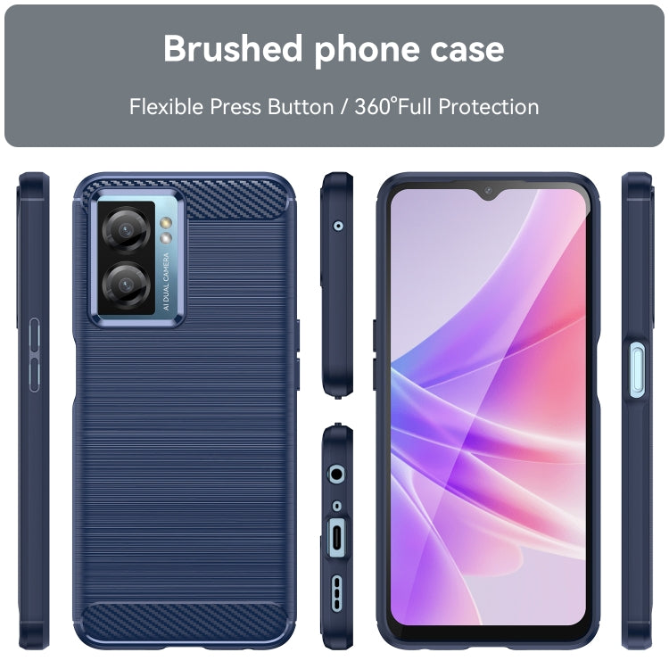 For OnePlus Nord N20 SE Brushed Texture Carbon Fiber Shockproof TPU Phone Case(Navy Blue) - OnePlus Cases by buy2fix | Online Shopping UK | buy2fix