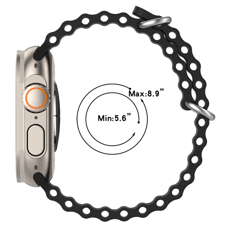 Ocean Silicone Watch Band For Apple Watch Ultra 49mm / Series 8&7 45mm / SE 2&6&SE&5&4 44mm (Dark Green) - Watch Bands by buy2fix | Online Shopping UK | buy2fix