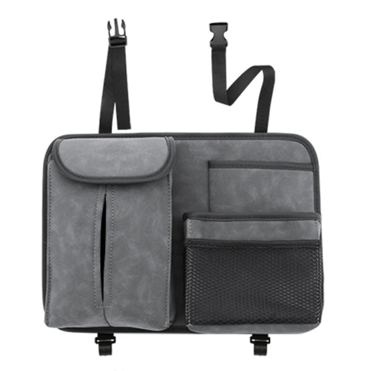 Car Seat Back Hanging Bag Sheepskin Leather Storage Bag With Hook(Grey) - Seat Accessories by buy2fix | Online Shopping UK | buy2fix