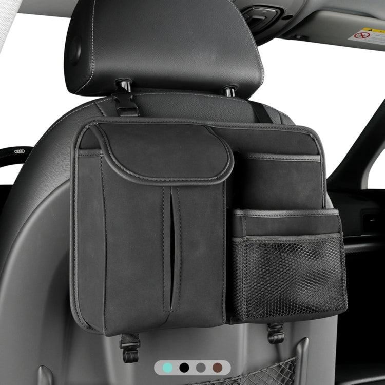 Car Seat Back Hanging Bag Sheepskin Leather Storage Bag With Hook(Black) - Seat Accessories by buy2fix | Online Shopping UK | buy2fix