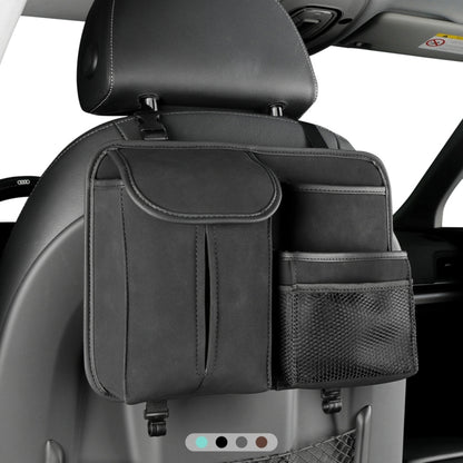 Car Seat Back Hanging Bag Sheepskin Leather Storage Bag With Hook(Black) - Seat Accessories by buy2fix | Online Shopping UK | buy2fix