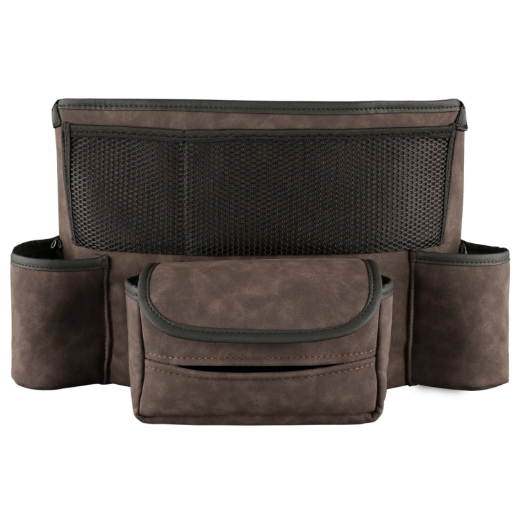 Car Center Console Hanging Bag Sheepskin Leather Storage Bag(Brown) - Seat Accessories by buy2fix | Online Shopping UK | buy2fix