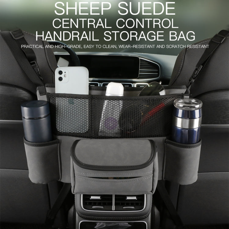 Car Center Console Hanging Bag Sheepskin Leather Storage Bag(Brown) - Seat Accessories by buy2fix | Online Shopping UK | buy2fix
