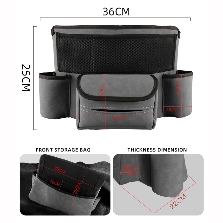 Car Center Console Hanging Bag Sheepskin Leather Storage Bag(Black) - Seat Accessories by buy2fix | Online Shopping UK | buy2fix