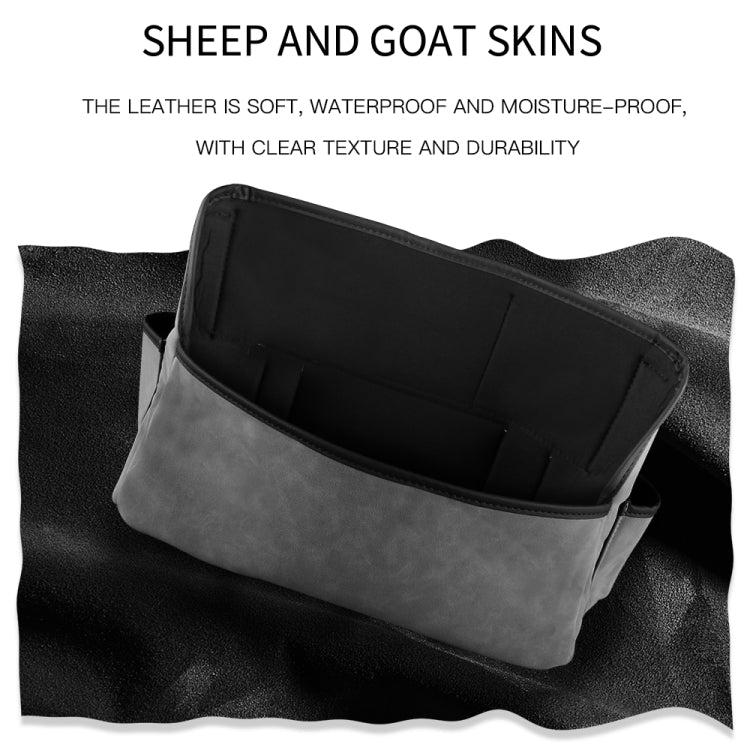 Car Center Console Hanging Bag Sheepskin Leather Storage Bag(Black) - Seat Accessories by buy2fix | Online Shopping UK | buy2fix