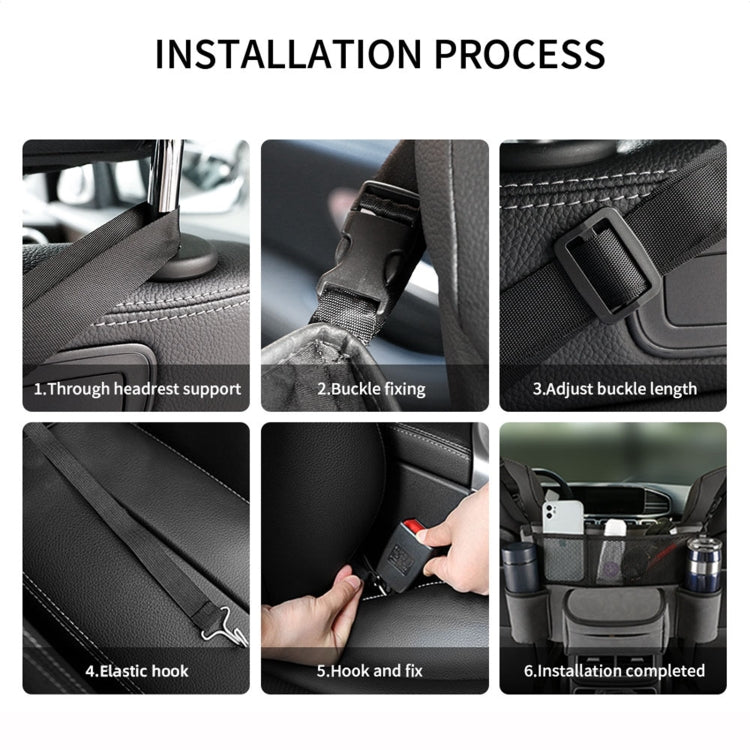 Car Center Console Hanging Bag Sheepskin Leather Storage Bag(Black) - Seat Accessories by buy2fix | Online Shopping UK | buy2fix