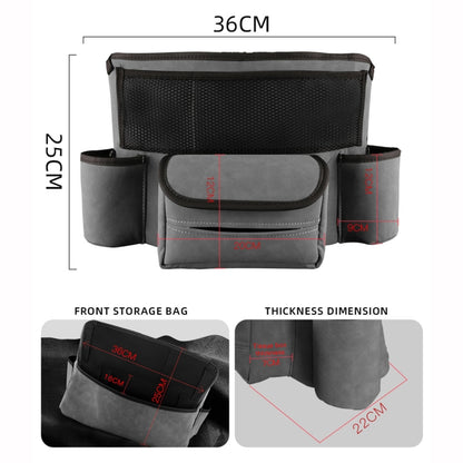 Car Center Console Hanging Bag Sheepskin Leather Storage Bag(Grey) - Seat Accessories by buy2fix | Online Shopping UK | buy2fix