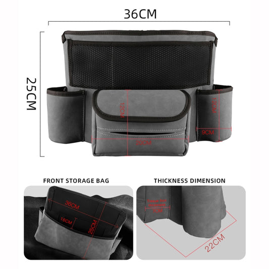 Car Center Console Hanging Bag Sheepskin Leather Storage Bag(Grey) - Seat Accessories by buy2fix | Online Shopping UK | buy2fix