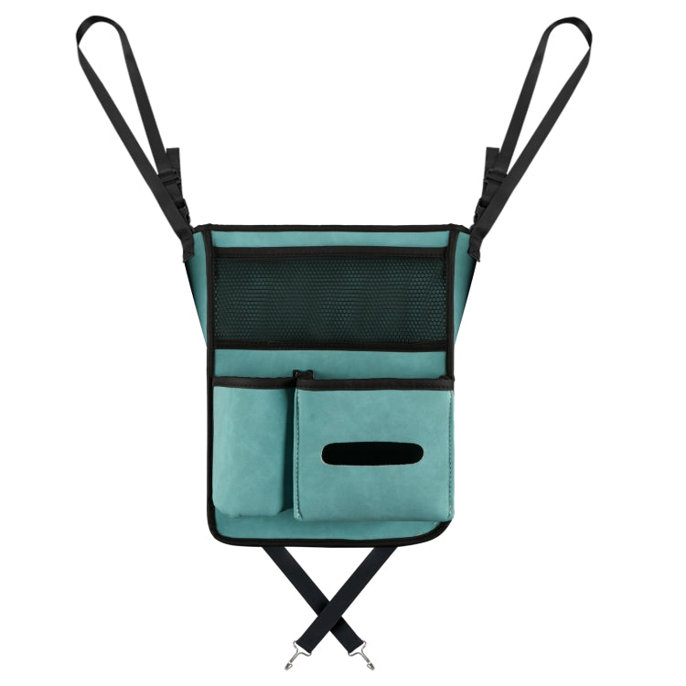 Car Center Console Hanging Bag Sheepskin Leather Storage Bag(Blue) - Seat Accessories by buy2fix | Online Shopping UK | buy2fix