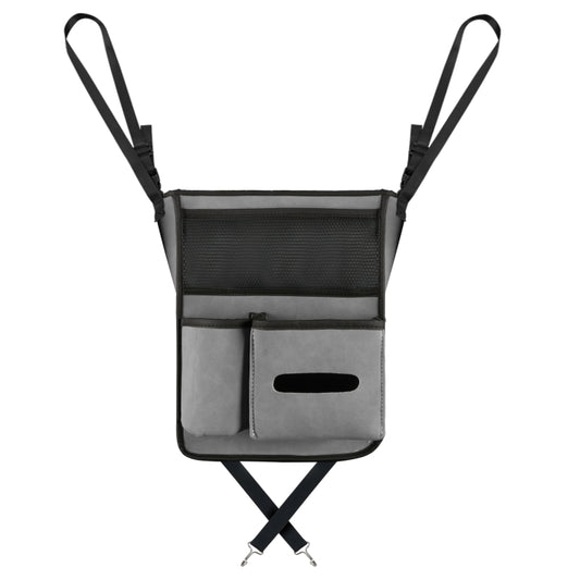 Car Center Console Hanging Bag Sheepskin Leather Storage Bag(Grey) - Seat Accessories by buy2fix | Online Shopping UK | buy2fix