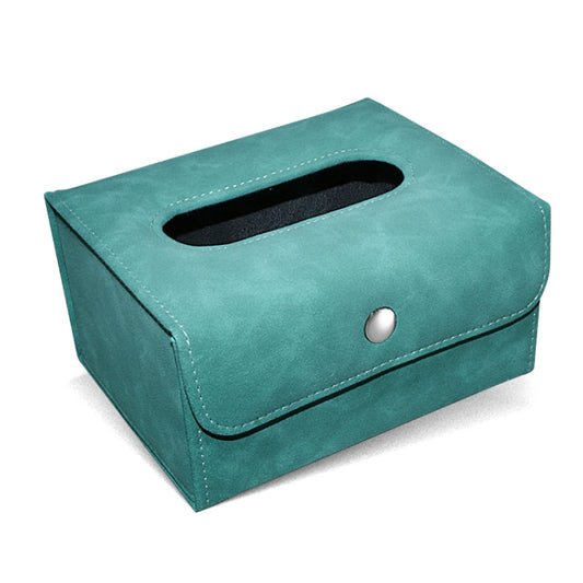 Car Hanging Type Tissue Box Sheepskin Leather Facial Tissue Case(Blue) - Tissue Boxes by buy2fix | Online Shopping UK | buy2fix