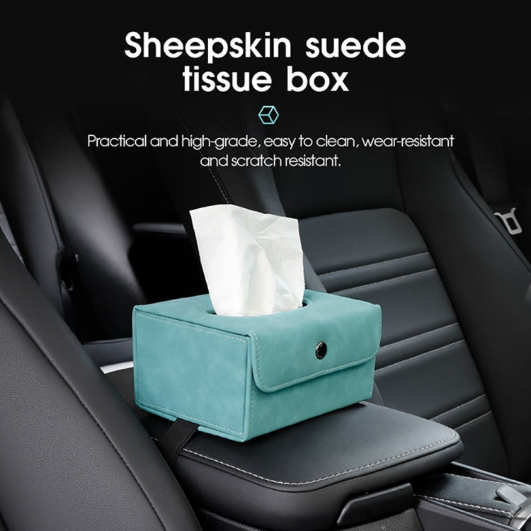 Car Hanging Type Tissue Box Sheepskin Leather Facial Tissue Case(Brown) - Tissue Boxes by buy2fix | Online Shopping UK | buy2fix