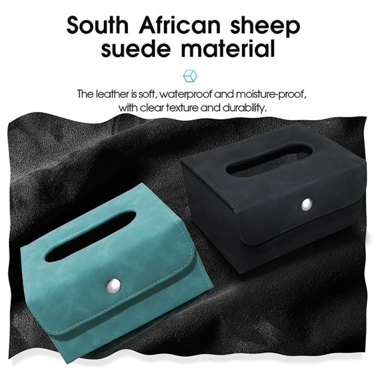 Car Hanging Type Tissue Box Sheepskin Leather Facial Tissue Case(Brown) - Tissue Boxes by buy2fix | Online Shopping UK | buy2fix