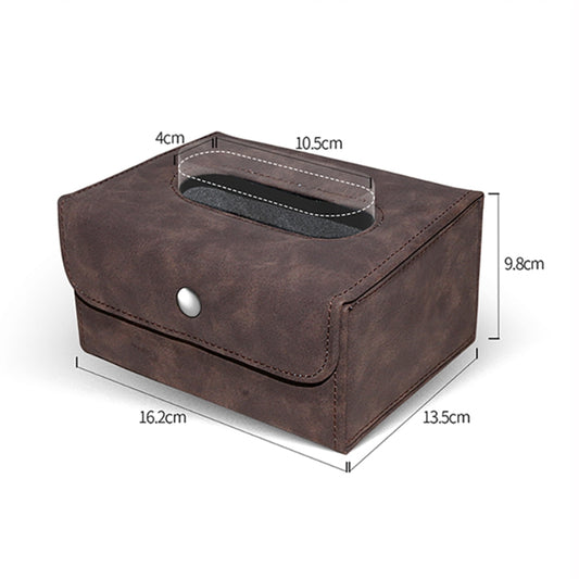 Car Hanging Type Tissue Box Sheepskin Leather Facial Tissue Case(Black) - Tissue Boxes by buy2fix | Online Shopping UK | buy2fix