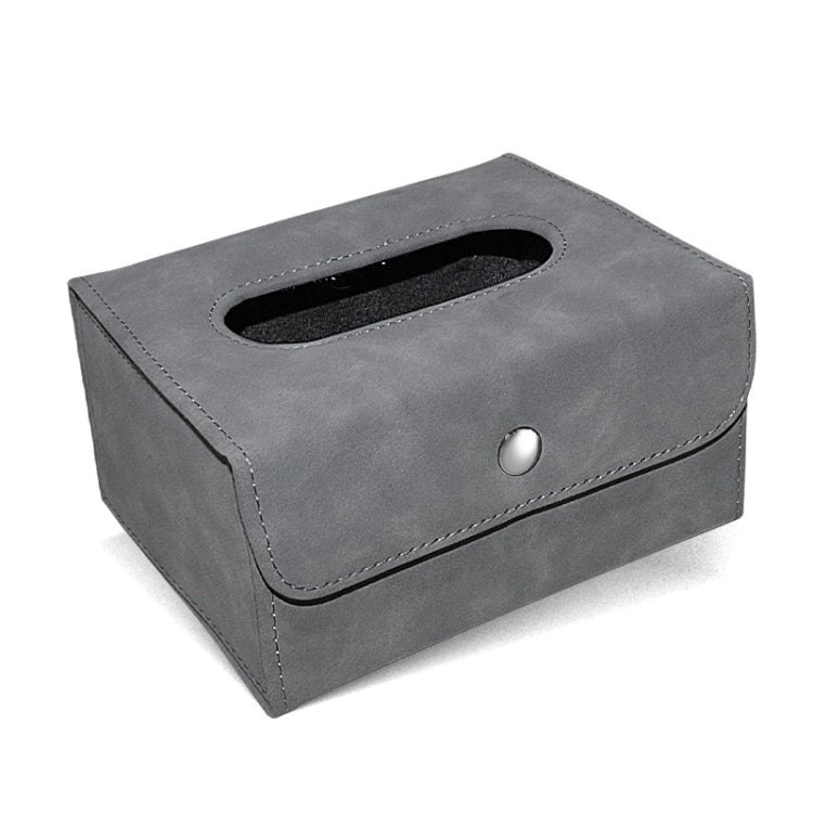 Car Hanging Type Tissue Box Sheepskin Leather Facial Tissue Case(Grey) - Tissue Boxes by buy2fix | Online Shopping UK | buy2fix