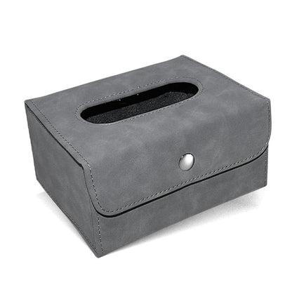Car Hanging Type Tissue Box Sheepskin Leather Facial Tissue Case(Grey) - Tissue Boxes by buy2fix | Online Shopping UK | buy2fix